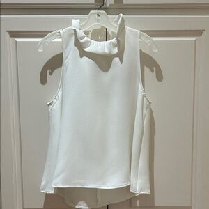 Vestique White Sleeveless Top with Bow Detail